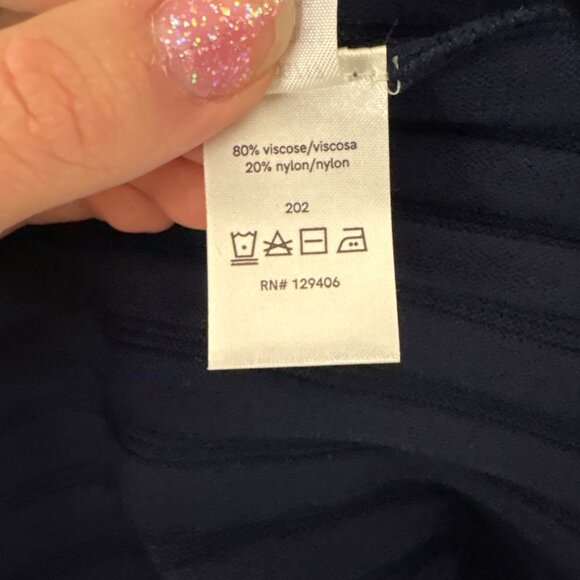 Venus Navy Blue Ribbed Knit Long Sleeve Dress XS - Picture 14 of 15